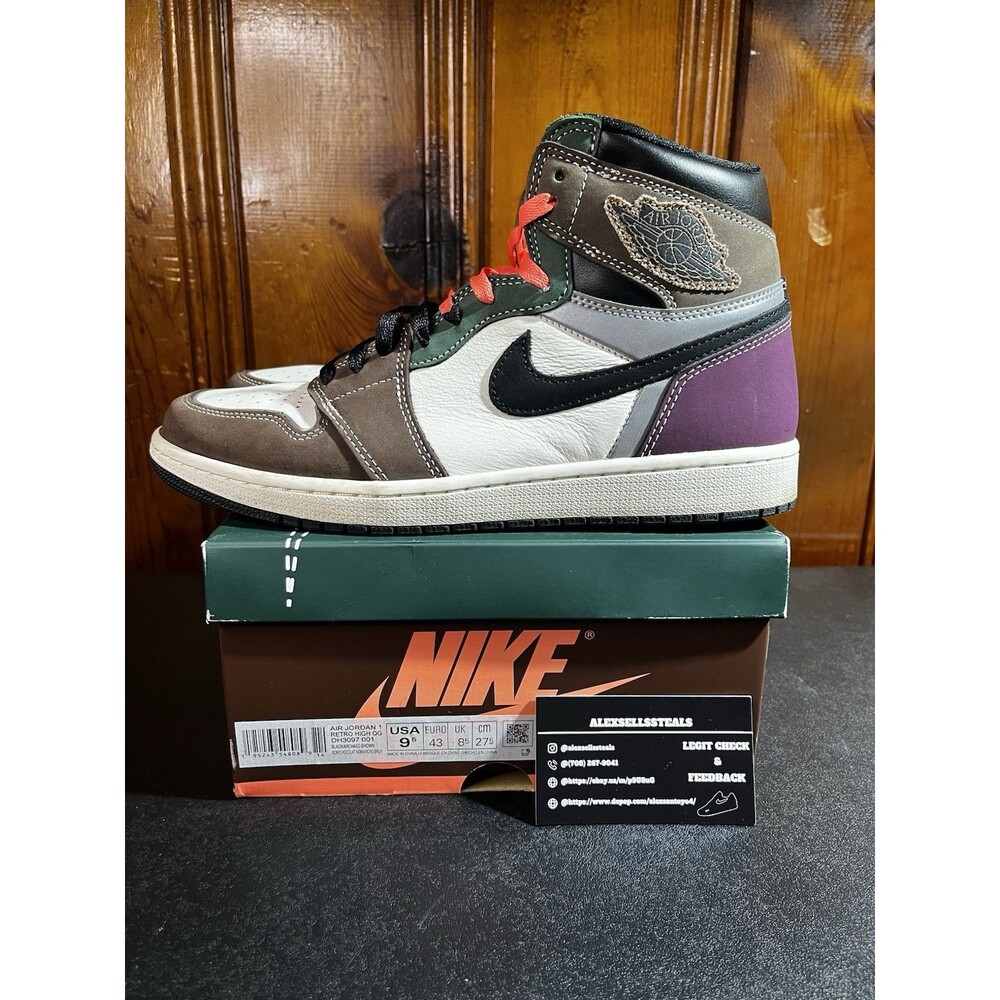 Jordan 1 High OG Crafted 2021 Sz 9.5 Men (DH3097001) Black Orange Laces OG BOX